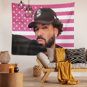1pc Drake-Inspired American Flag Tapestry Wall Hanging Decor Woven Transverse Orientation Dorm Home Room Decoration