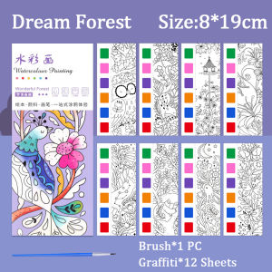 Protree Watercolor Coloring Sticky Notes Childrens Dreamy Watercolor Painting Comes with Watercolor Painting