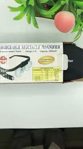 Kính lúp đeo mắt có đèn LED sạc USB sáu độ phóng đại để đọc sách sửa chữa mạch điện tử chế tác đồ trang sức.