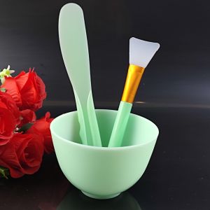 Silicone Masking Bowl Set 5pcs Soft Bristle Silicone Brush Measuring Spoon Mixing Stick Professional DIY Beauty Makeup Tools