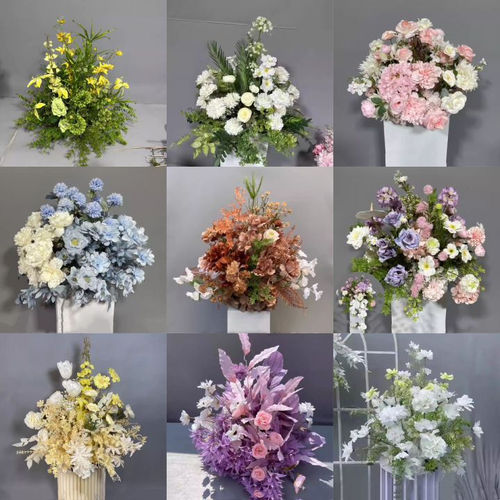 Wedding Decoration Artificial Flower Arrangement Table Centerpiece Stage T-Runway Setup Finished Product Silk Flower Ball