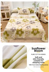 AITONGNUAN | Pure Cotton Bed Sheet Single Person Three Piece Set