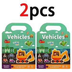 Bandai | Kids Reusable DIY Sticker Books Multi-Theme Bubble Sticker Jelly Stickers Portable Montessori Sticker Toy Gifts for Children