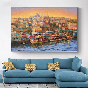 500/1000/1200/2000PCS Jigsaw Puzzle Colorful Istanbul Turkey City Skyline For Adults Stress Relief Relaxing Brain Teaser Gift
