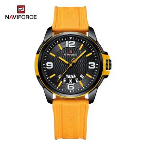 NAVIFORCE 9215T TPU Strap Casual Sports Quartz Wrist Watch Waterproof Mens Wristwatch Creative Date and Week Display Male Clock