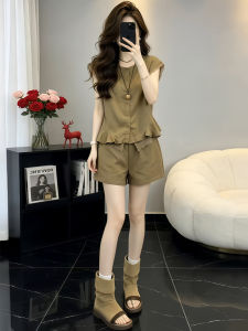 Shalldoer | Casual Two-piece Suit Slimming Waist-cinching Shorts Sleeve High-waist Shorts