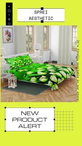 Sprei katun motif red roses aesthetic anti geser king size LP