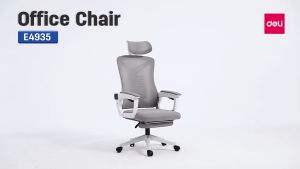 เก้าอี้ทำงาน หมอนรองเอวกระดูกงู พนักพิงศีรษะ 2D อุปกรณ์สำนักงานเก้าอี้