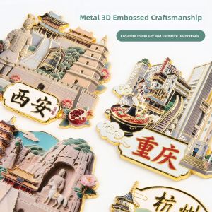 HENGSHU | Ice Sculpture 3D Relief Metal Fridge Magnet Souvenir