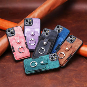 Case for Samsung A17 A07 A37 A57 A56 A36 A26 A16 A06 A53 A54 4G 5G Flip Wallet Fiber Leather Card Holder Pocket Ring Stand Shatterproof Cover Fashion Phone Casing