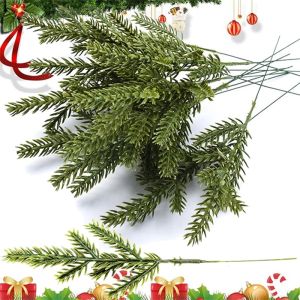 10/20Pcs Cây thông nhân tạo Chi Nhánh cây xanh lá thông Tự Làm Quà Tặng hộp kẹo Cho Vòng Hoa Vòng Hoa Giáng Sinh Tôn Tạo Và Nhà trang trí sân vườn