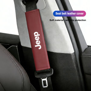 Jeep | Car Leather Shoulder Protection Cover Seat Belt Anti-Wear Anti Pinch Cover For Jeep Grand Cherokee Wrangler JK Gladiator Compass