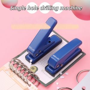 Single Hole Puncher 6mm Portable Manual Paper Punch for A4 Loose Leaf Binder Tool Student Stationery