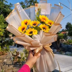 Buket Bunga SUNNY artificial Bau Wangi Wisuda Nikahan Ulang tahun Premium Elegant Bucket Original Mewah buket murah
