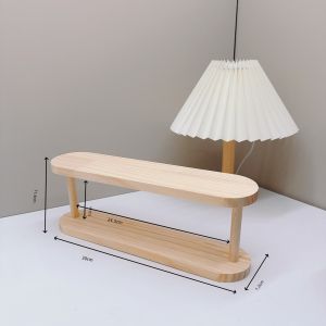 Wooden Storage Shelf 2-Tiers Desktop Organizer Shelves Desk Perfume Display Rack Desktop Dressing Table Cosmetics Storage Rack