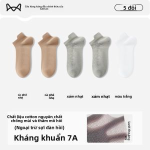 Tất thể thao MiiOW cho nam vải cotton 100% thoáng khí thấm mồ hôi kháng khuẩn