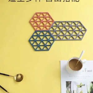 Tatakan Panci Silikon Antislip Hexagonal Premium/ Alas Gelas Piring Silikon Aesthetic