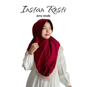 Jilbab Bergo Renda Motif Spider Jersey Strada Super Premium/Bergo Pet Antem Tali Jersey Premium Marwah
