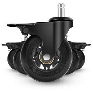 3/5 Pack Office Chair Casters 3" Lockable Heavy Duty Swivel Caster Replacements Smooth Rolling for Hardwood Floor Carpet
