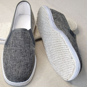 Handmade Linen Slip-On Shoes Breathable Anti-Odor Soft Bottom Chinese Style Mens Casual Shoes Comfortable All-Day Wear