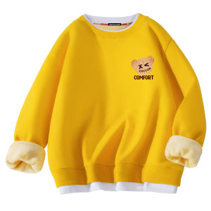 เสื้อสเวตเตอร์คอวีมีฮู้ดผ้าขนแกะหนาสำหรับฤดูหนาว Jeanswest สำหรับผู้ชาย ทรงหลวม ปกติ แขนยาว คอกลม เสื้อคลุมกันหนาว ระบายอากาศได้ดี