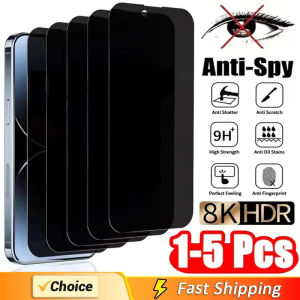 1-5Pcs Full Cover Privacy Screen Protector For IPhone 16 15 13 11 14Pro Max Anti-spy Tempered Glass For iPhone X XS Max XR Glass