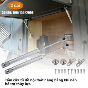 Bản Lề Cửa Mở Mềm Khí Thanh Chống Lò Xo Giảm Xóc Hỗ Trợ Nâng An Toàn Cho Hộp Nắp Tủ - Thép Không Gỉ