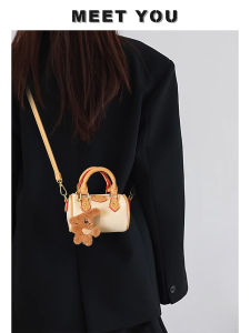 Exquisite Mini Bowling Ball Cylinder Bag Womens New 2025 Luxury Casual Crossbody Bag Soft Polyester Lining Zipper Closure