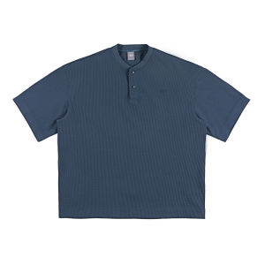 Soft Skin-friendly Antibacterial Waffle Polo Henley T-shirt