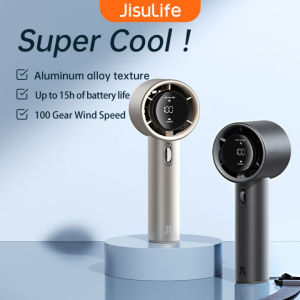 JISULIFE Mini Fan Rechargeable With Lanyard 5000mAh 100 Level Adjustment Visual Wind Speed Power Display Long Battery Life For Commuting To Work And Outdoor Sports