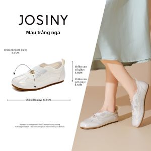 Josiny | Giày Ballet Màu Block Phụ Nữ Dễ Mang/Bỏ Cúc Bấm