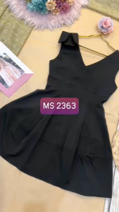 MyDu Shop | Đầm Xòe MS 2363 – Cổ Tim Thắt Nơ Một Bên Vai Phong Cách Trẻ Trung