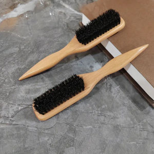 Boar Bristle Slick Back Hair Brush for Sleek Ponytail Bun & Smoothing Baby Hairs Flyaways Edge Control - Backcombing & Teasing