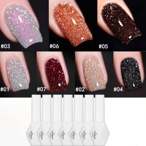1-12pcs WS Nail Art Red Gold Broken Diamond Gel Nail Polish Autumn Winter Nails Popular Flash Style Home DIY Manicure Supplies