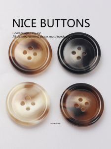 Resin Decorative Button for Coat Suit Sleeve Mouth Woolen Material Four-Eyed round Button Fashionable And Versatile