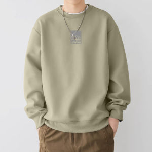 JIANMUJI | American Retro Oversized Men Winter Hoodless Sweatshirt