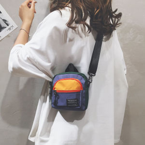 Fashionable Casual Canvas Shoulder Bag Womens Sporty Crossbody Bag Korean Version 2025 Trendy Zipper Closure Nylon Fabric