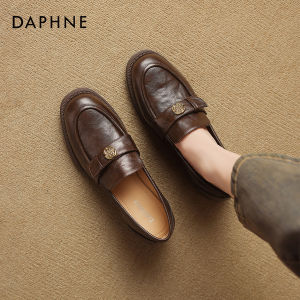Daphne | Thick-soled Loafers Soft Sole  Brown Autumn British Style