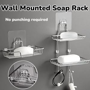 1/2 Layer Stainless Steel Soap Rack Wall Mounted Soap Holder Soap Box Soap Dish Bathroom Soap Rack
