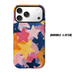 colorful paint stars Phone Case for iPhone 18 17 16 15 14 13 12 11 Air Pro Max Plus Double-layer Cover