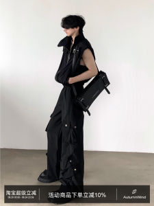 Autumn Mountain Wind Original Small Batch Wasteland Style Summer Mens Vest Jacket Set Sleeveless Trendy Workwear Armor