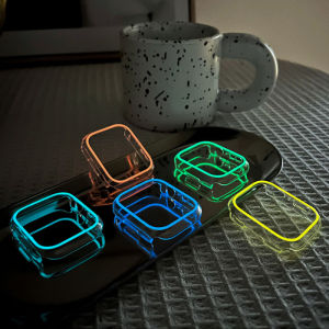 Luminous Cover for Apple Watch Case 49mm 45mm 41mm 44mm 40mm 38mm 42mm PC Bumper Protector iWatch serie Ultra 9 8 7 6 5 4 3 2 SE