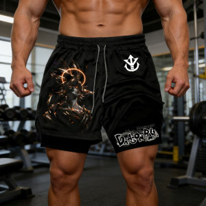 Bandai | 2026 Summer Dragon Ball Z Dark Inferno Spirit Goku 3D Printed Double-Layer Loose-Fitting Breathable Quick-Drying Short Pants