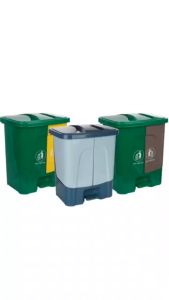 Thùng rác 2 ngăn nhựa VIỆT NHẬT 35L - Đạp chân nắp bật phân loại rác nhà bếp văn phòng - 8020