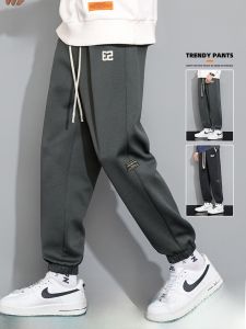 ROMON | Romon Mens Sport Pants Spring Autumn Loose Fit Elastic Waist Casual Long Trousers Trendy Brand Heavyweight Sweatpants