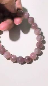 purple madagascar rose quartz crystal bracelet 8.5mm