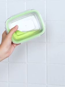 Kotak Makan Tengah Hari Keluli Tahan Karat SUS 304 dengan Penutup / Bekas Makanan Sekolah/ Kotak bento stainless steel