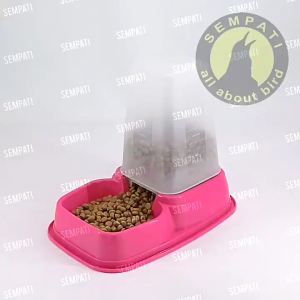 SEMPATI GROSIR Dispenser Mangkok Makan Kucing Double Anti Semut Isi 25 Pcs Tempat Makan Minum Otomatis Kucing Anjing Kelinci Burung Hamster Sugar Glider Pet Feeder Pet Bowl Besar Anti Slip Super Tebal