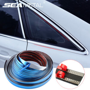 SEAMETAL 3/5M Exterior Car Chrome Body Strip Bumper Auto Door Protective Moulding Styling Trim Sticker 10MM 20MM Car Accessories