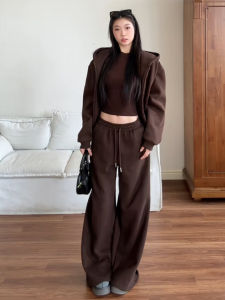 YUEZHONGWEI | Spring Casual Outfit Hoodie Jacket Sweatpants Set